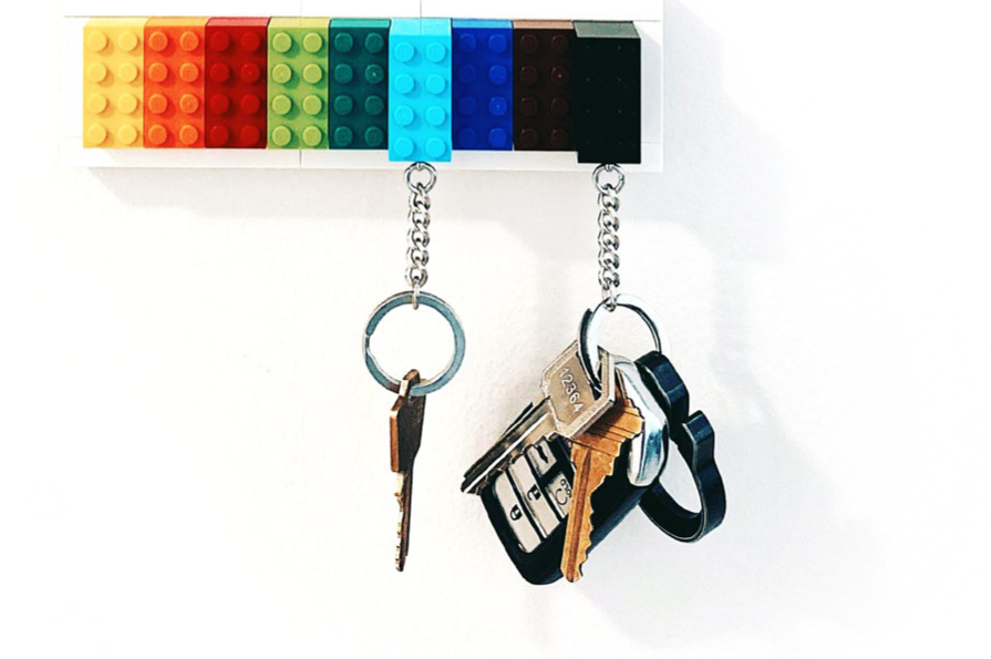 Keys hanging from lego bricks